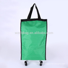 Reusable Foldable Wheeled Polyester Shopping Cart Trolley Bag For Promotion And Travel